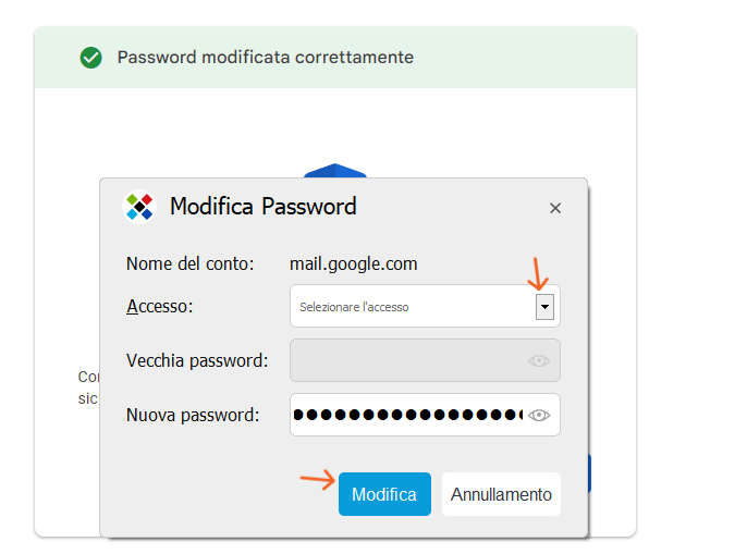 salvataggio automatico password