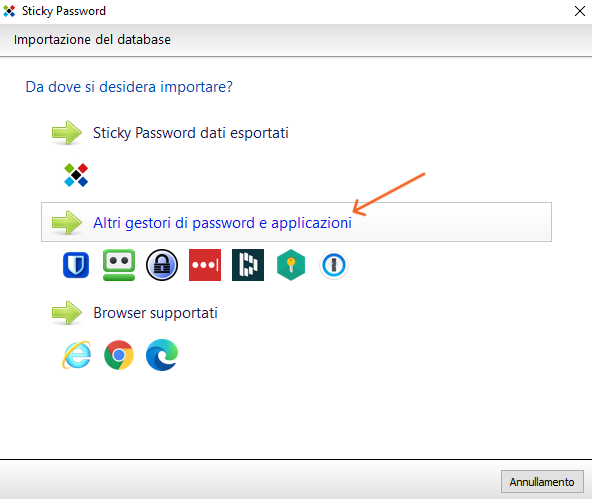 importazione da altri gestori