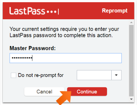 password principale di LastPass